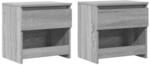 vidaXL Nachttische 2 Stk Grau Sonoma 40x30x39 cm Holzwerkstoff 815132