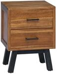 vidaXL Nachttisch mit Schubladen Natur 40 x 35 x 55 cm Massivholz Teak 42017951