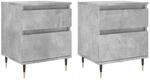 vidaXL Nachttische 2 Stk Betongrau 40x35x50 cm Holzwerkstoff 830661