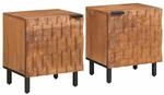 vidaXL Nachttisch 2 Stk Braun 40 x 33,5 x 46 cm Massivholz Mango 4017897