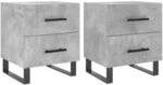 vidaXL Nachttische 2 Stk Betongrau 40x35x47,5 cm Holzwerkstoff Modell 9