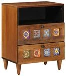 vidaXL Nachttisch Braun 50 x 33 x 60 cm Massivholz Mango 4018234