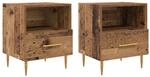 vidaXL Nachttisch 2 Stk Altholz 40 x 35 x 47,5 cm Holzwerkstoff 884068