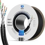 hb-digital 100m CAT 7 Erdverlegekabel Doppelmantel S/FTP PVC + LLDPE AWG23 f&uuml;r