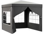 Toboli Pavillon 3x3m in Grau mit UV-Schutz 50+ Gartenpavillon Partyzelt Camping