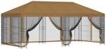 vidaXL Pavillon mit Seitenw&auml;nden 6 x 3 m Beige Polyester und Stahl 190 3375994