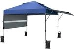 Costway 3x3m Pop Up Pavillon mit Zwei Markisen Rolltasche 4 Sands&auml;cke Blau
