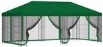 vidaXL Pavillon mit Seitenw&auml;nden 6 x 3 m Gr&uuml;n Polyester und Stahl 190 3375998