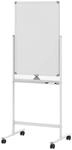 Costway Doppelseitiges Mobiles Whiteboard mit Rollen Wei&szlig; 60 x 90 cm