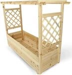 holz4home Pflanzkasten mit Dach aus Tannenholz inkl. Vlieseinlage XL