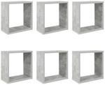 vidaXL W&uuml;rfelregale 6 Stk Betongrau 30x15x30 cm 807012