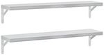vidaXL Wandregale 2 Stk 100x23,5 cm Silbern Edelstahl 3214504