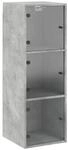 vidaXL Wandschrank mit Glast&uuml;ren Betongrau 35x37x100 cm