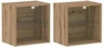 vidaXL Schwimmendes Regal mit LED-Licht 2 Stk Braun 40 x 28,5 x 40 cm 863093