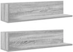 vidaXL Wandregale 2 Stk Grau Sonoma 75x16,5x16,5 cm Holzwerkstoff 860036
