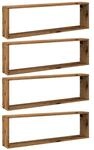 vidaXL W&uuml;rfel-Wandregale 4 Stk Altholz-Optik 100x15x30 Holzwerkstoff 856583