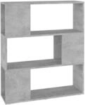 vidaXL B&uuml;cherregal Raumteiler Betongrau 80x24x94 cm Holzwerkstoff 809129