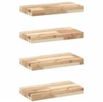 vidaXL Schweberegale 4 Stk 60x20x4 cm Massivholz Akazie Unbehandelt 3279422