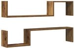 vidaXL Wandregale 2 Stk Altholz-Optik 100x15x20 cm Holzwerkstoff 856612