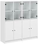 vidaXL B&uuml;cherschrank mit T&uuml;ren 136x37x142 cm Holzwerkstoff Wei&szlig;