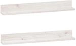 vidaXL Wandregale 2 Stk Wei&szlig; 80x11x9 cm Massivholz Kiefer 823605