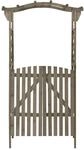 vidaXL Pergola mit Tor 116x40x204 cm Grau Massivholz Tanne