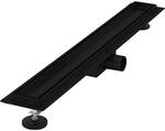 LuxeBath Duschrinne 70cm 2in1 Befliesbar Extra Flach Edelstahl Schwarz