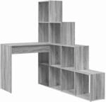 vidaXL Eckschreibtisch mit Regal Grau Sonoma 101,5 x 149,5 x 149,5 cm 3337246