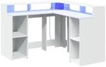 vidaXL LED-Schreibtisch Wei&szlig; 130x130x91 cm Holzwerkstoff 3309447