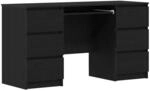 vidaXL Schreibtisch Schwarz Eichen-Optik 140 x 50 x 76 cm 3329284