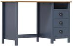 vidaXL Schreibtisch Hill mit 3 Schubladen Grau 120x50x74cm Kiefernholz 288997