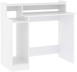 vidaXL Schreibtisch mit LEDs Wei&szlig; 97x45x90 cm Holzwerkstoff 805552