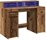 vidaXL LED-Schreibtisch Altholz-Optik 120x55x91 cm Holzwerkstoff 3309418