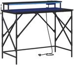 vidaXL Schreibtisch mit Regal Schwarz Eichen-Optik 100 x 50 x 86,5 cm 859395