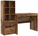 vidaXL Schreibtisch mit Schubladen 2-Tlg Altholz 3337375