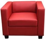 MCW Sessel Loungesessel Lille Kunstleder Rot