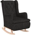 vidaXL Schaukelsessel mit Kautschukholz-Beinen Schwarz Stoff 329407