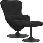 vidaXL Eierstuhl mit Fu&szlig;hocker Schwarz 63 x 73 x 90 cm Samt 42002750