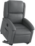 vidaXL Relaxsessel mit Aufstehhilfe Elektrisch Grau Kunstleder 3204243