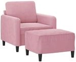 vidaXL Sessel mit Hocker Rosa 60 cm Samt 3201167