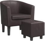 vidaXL Clubsessel mit Fu&szlig;hocker Braun Kunstleder 356493