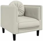 vidaXL Sessel mit Kissen Creme Samt 372629