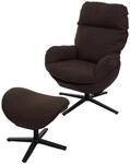 MCW Relaxsessel mit Hocker L12 Drehbar Braun