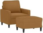 vidaXL Sessel mit Hocker Braun 60 cm Samt 3201052