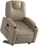 vidaXL Relaxsessel mit Aufstehhilfe Elektrisch Cappuccino Kunstleder 3204450