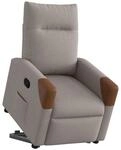 vidaXL Relaxsessel mit Aufstehhilfe Taupe Stoff 3324011