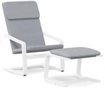 vidaXL Relaxsessel mit Hocker Hellgrau Stoff 3154415