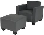 MCW Sessel mit Ottomane Moncalieri Dunkelgrau