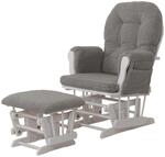 MCW Relaxsessel C76 Stoff Boucl&eacute; &Ouml;ko-Tex Grau Gestell Wei&szlig;
