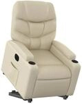 vidaXL Relaxsessel mit Aufstehhilfe Elektrisch Creme Kunstleder Modell 2